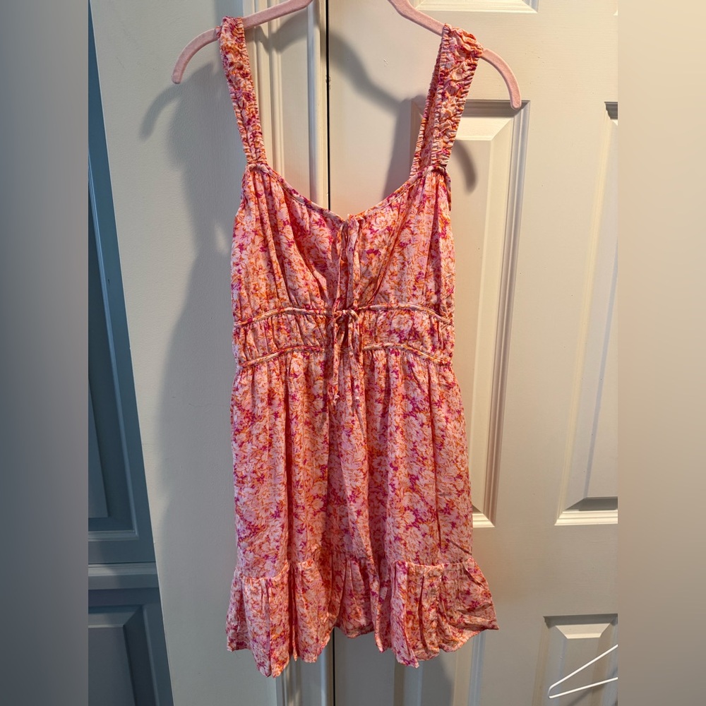 American Eagle Outfitters Pink and Orange Floral Dress